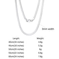 ORSA JEWELS 100% 925 Sterling Silver Link Chain Necklaces Minimalism Snake/Paperclip/Box/Figaro/Chopin/Cuban Chains 40-60cm