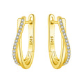 Original S925 Sterling Silver Zircon 18K Gold Lining Vintage Hoop Earrings for Women Birthday Party - Visuel 23 | SAMAG
