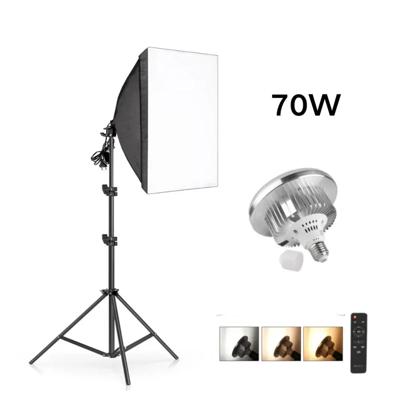 20-135W Softbox Lighting Kit 50x70CM Photography LED Lamp Professional Continuous Light System Equipment For Photo Studio