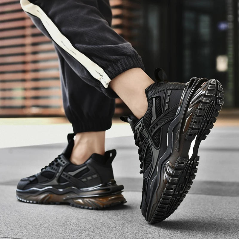 High-quality Large-sized Round-toed Thick-soled Height-increasing Shock-absorbing and Low-top New Casual Sports Shoes