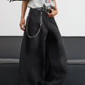 UP.THE Men's Black Baggy Wide Leg Jeans, Y2K Hip Hop | SAMAG