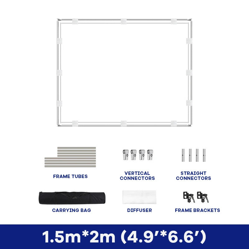Detachable Diffuser Panel Portable Overhead Diffusion Butterfly Screen Scrim Frame Kit for Photography Studio Furniture Shooting