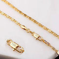Fashion Charm 18k Gold Necklace 2MM 16/18/20/22/24/26/28/30 Inch Side Chain Necklace For Women Men Jewelry 925 Silver Necklace