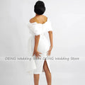 Customized Short Wedding Dress White Off the Shoulder - View 4 | SAMAG