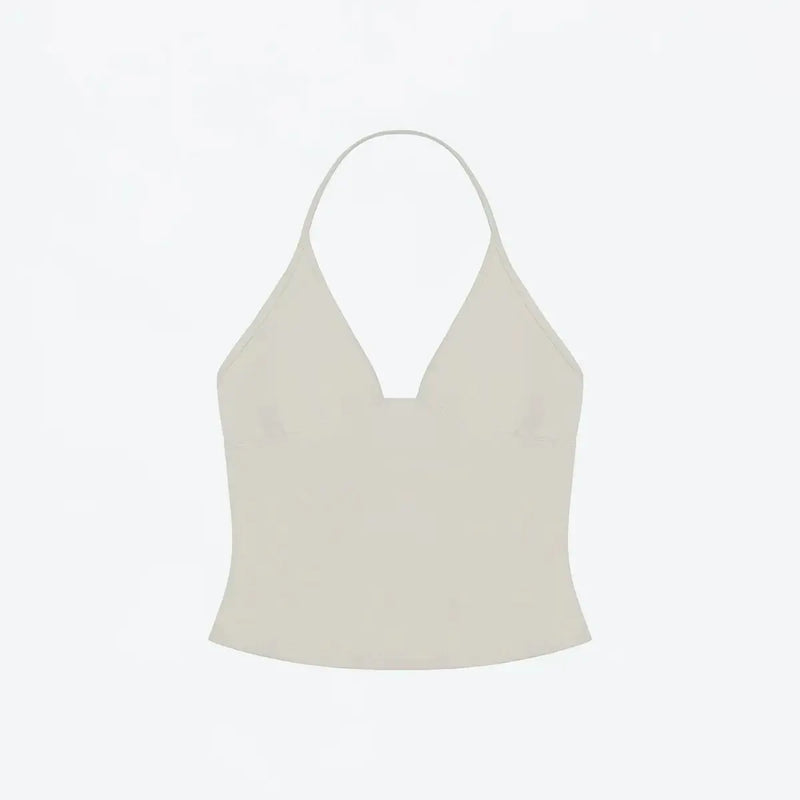ANK Air Summer Top with Solid Color, Black and White Powder, Wide Shoulder Strap, I-Shaped Tank Top, Women's Sports, Daily Wear
