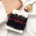 5/6pcs Soft Satin Elastic Scrunchies Set Women Girls Simple Ponytail Holders Imitation Silk Hair Ties Ropes