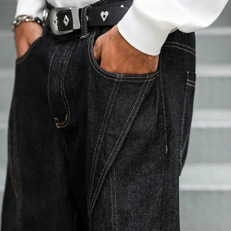 Men's Fashion Trend Casual Patchwork Distressed Flared | SAMAG
