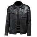 2024 Autumn and Winter New Men's Fashion Handsome with Fine Lapel Motorcycle Leather Coat Slim Stylish Man  Men Jacket