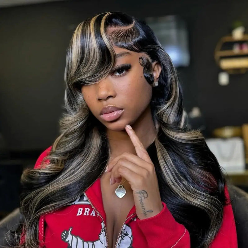Upgrade 13x6 Highlight Wigs Human Hair for Women 1B 27 Blonde Lace Front Wig Pre Plucked 13x4 Highlight Blonde Human Hair Wigs