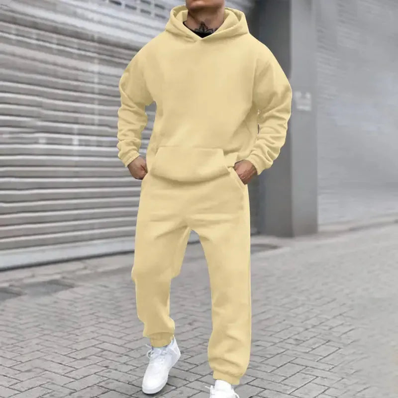 Colorful Urban Style Autumn And Winter Products Men's Hooded Sweatshirt And Pants Set Street Wear Collection - View 4 | SAMAG