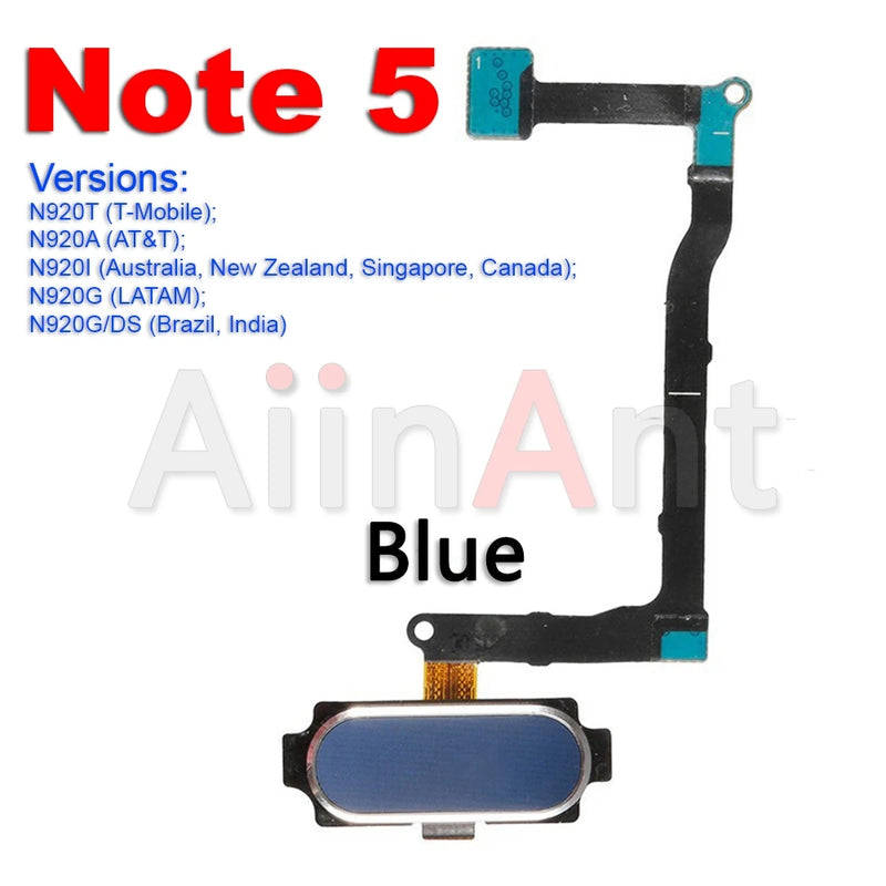 Aiinant Home Button Touch ID Fingerprint Sensor Flex Cable For Samsung Galaxy Note 4 5 7 8 9 10 20 Plus Lite Ultra