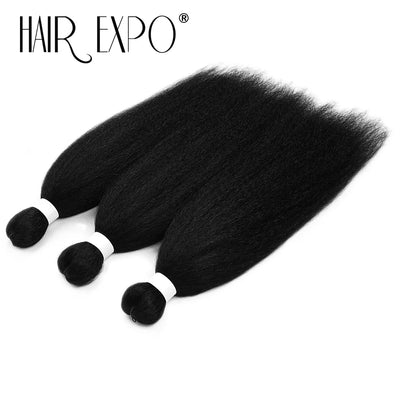 3PCS Vixen Bundles Crochet Hair 26Inch Synthetic Pre-stretched Braids Hair Extensions Kanekalon Yaki Straight Pony Hair Bundles
