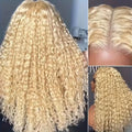 613 Deep Wave Frontal Wig 13x6 HD Water Wave Lace Front Wigs 220 Density 30 38 Inch Honey Blonde 13x4 Transparent Curly Lace Raw Remy Frontal Wig