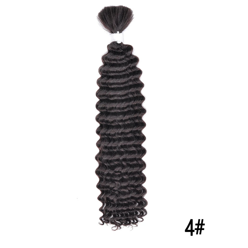 Synthetic Curly Deep Wave Bulk hair For Braiding 20inch No Weft Deep Wave For Braiding Micro Faux Braiding Hair for Boho Braids