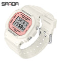 SANDA New Style Fashion Boys Girls Watches Waterproof LED Digital Watch Clock Lady G Style Sport Student Watch Relogio Feminino