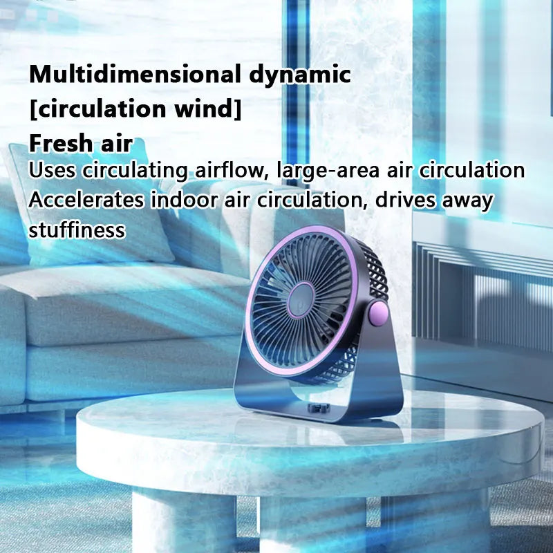 Lenovo USB Rechargeable Table Fan Portable Small Fan for Student Dormitory Computer Summer Gadget Home Desk Office Cooling Fan