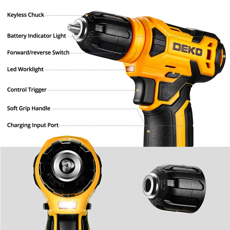 DEKO 126Pcs Power Tool Combo Kits with 8V Cordless Drill, 10MM 3/8'' Keyless Chuck, Professional Home - View 4 | SAMAG