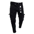 New Jeans Men Pants Wash Solid Color Multi Pockets Denim | SAMAG