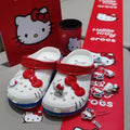 real pictures 2026 summer new Sanrio hello kitty caroon cute lovely red bow good quality women girls white beach heel sandals