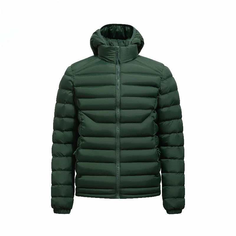 High-End Outdoor Cold-resistant Puffer Jacket Men Autumn Winter Seamless Heat-sealed Hooded Parkas Man Fashion Urban Down Coats