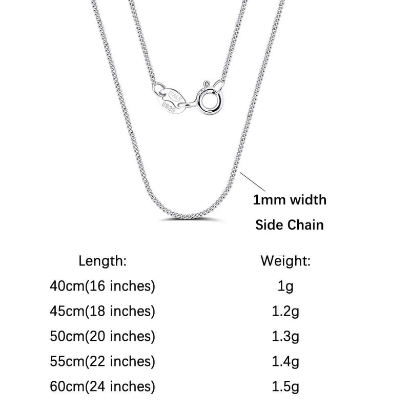 ORSA JEWELS 100% 925 Sterling Silver Link Chain Necklaces Minimalism Snake/Paperclip/Box/Figaro/Chopin/Cuban Chains 40-60cm