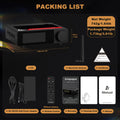 Ampapa D1 HiFi Stereo Bluetooth 5.2 Amplifier 2.0 Channel Home Audio Amp with Digital VU Meters HPF 300Wx2
