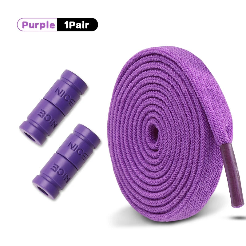 New 1 Pair Elastic Laces Without Ties Capsule Buckle Shoelace Sneakers Flat Shoe No Tie Shoelaces Kids Adult Shoes Accessories