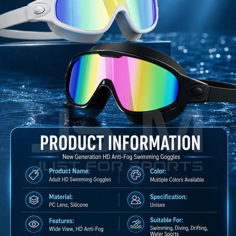 JSJM New Upgraded Adult Swimming Goggles Anti-Fog Wide | SAMAG