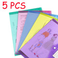 10/5pcs A4 Folders Plastic Envelopes Clear File Folder for Document Poly File with Label Pocket Snap Button for Office Organizer
