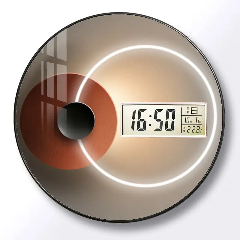 Modern wall clock for living room, home use, creative, silent, drill-free wall-mounted decorative painting electronic clock