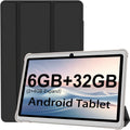 7 Inch Tablet PC, Android 11 Quad Core, 6GB(2+4GB Virtual) RAM 32GB ROM, WiFi, Dual Camera, USB C, with Leather Case