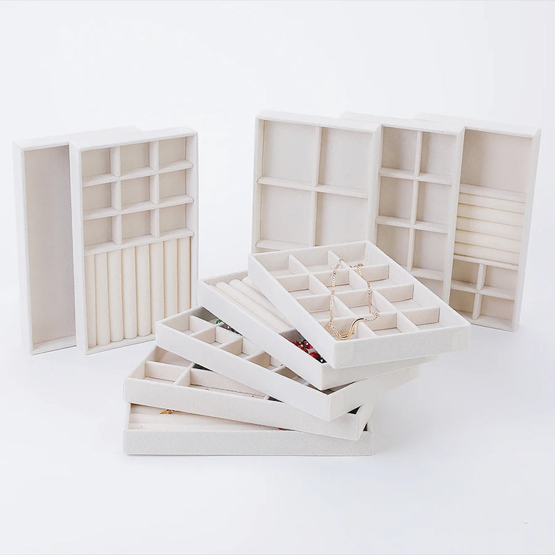 1 Set, (Including 8PCS) Flocking Jewelry Box Jewelry Tray