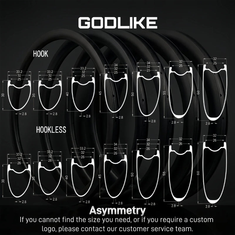 320g Ultralight 700C Carbon Rim 32mm Wide 25mm Inner Road Gravel Bicycle Wheel 30/35/40/45/50/55/60/65mm Depth Hook Hookless Rim
