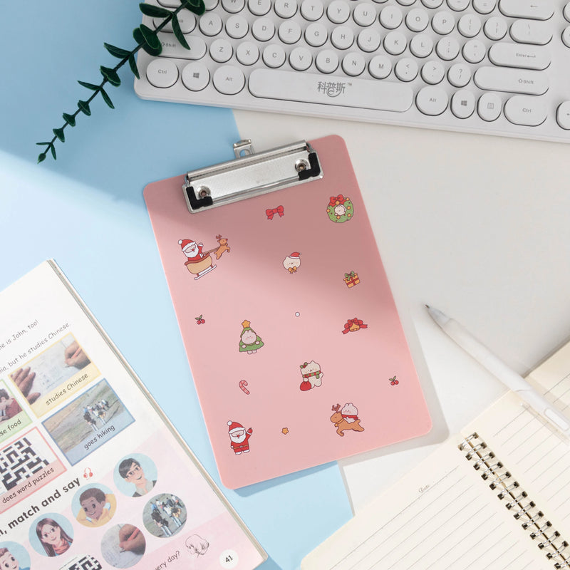 1pc Christmas Themed A5 Folder & Clipboard ,  Portable Binder for School, Office, Holiday Meetings, Festive Loose-Leaf Binder