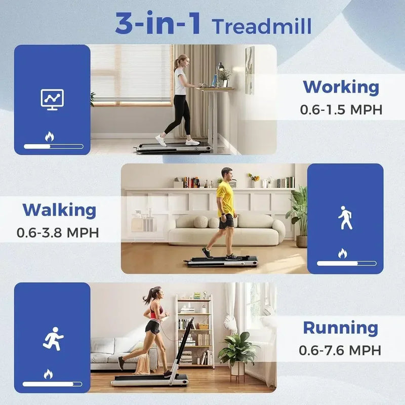 Under Desk 3HP Treadmill, 340lbs Capacity, LED Display - View 2 | SAMAG