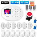 KERUI Home Security Protection WIFI GSM Alarm System Kit Works with Tuya Support Alexa with Door Opening Sensor Motion Detector