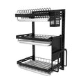 With Water Tray Stainless Steel Black Wall - mounted Three - layer Kitchen Dish Drying Rack | SAMAG