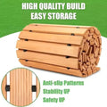 Pool Surround NonSlip Wooden Garden Pathway Curved Decorative Roll Out Walkway Weatherproof Solid Wood Outdoor Walkway Garden