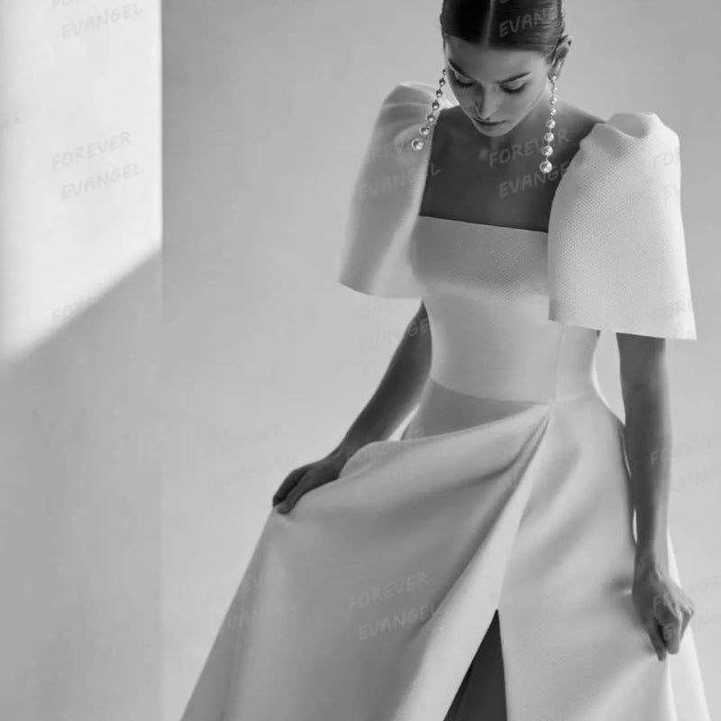Luxury Wedding Dresses A Line Woman's Sexy Square Collar - View 3 | SAMAG