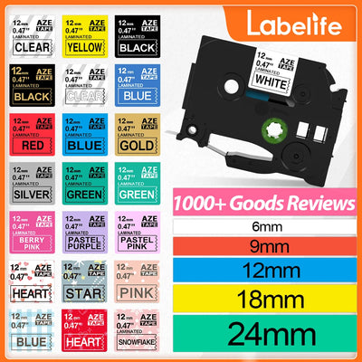 6/9/12/18/24mm TZ-White Label Lamination Ribbon TZE231 | SAMAG
