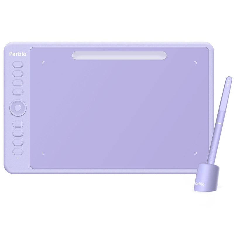 Parblo Intangbo M Drawing Tablet, 8192 Levels Battery-Free Pen and 8 Hot-Keys Digital Art Tablet for Drawing Illustration