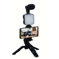 Smartphone Vlogging Kit With Tripod Phone Holder Mini Microphone LED Fill Light Starter For TikTok Live Stream Video YouTube