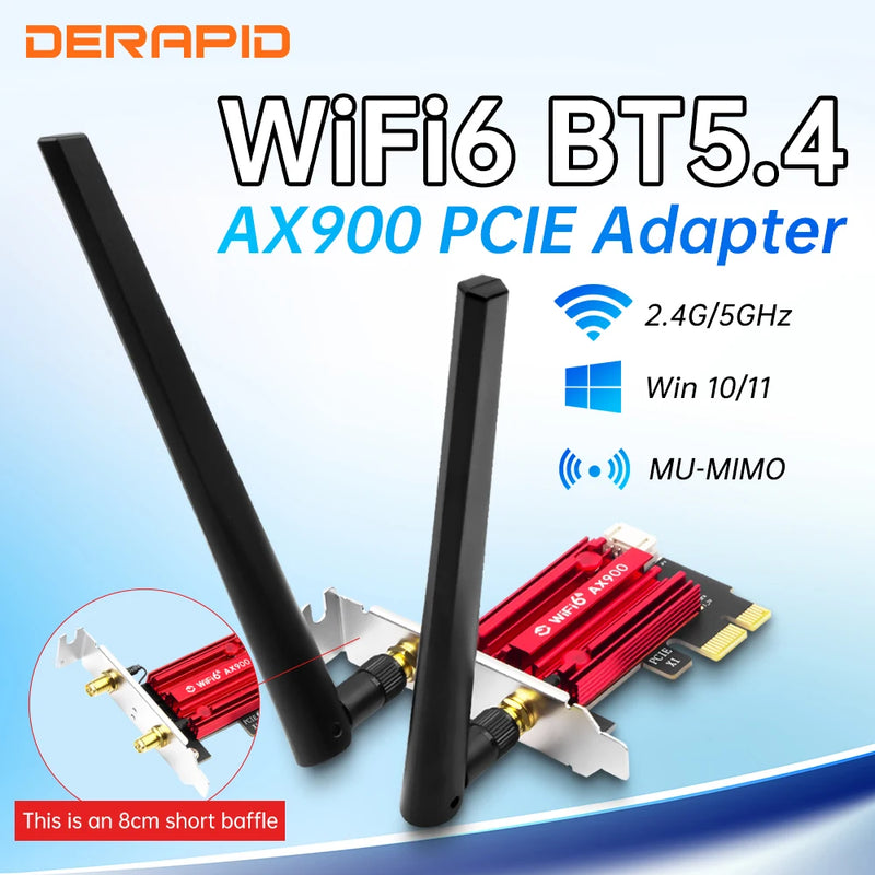 Fenvi Dual Band WiFi 6 AX900 Bluetooth 5.4 PCI - Express Wireless Adapter 8cm Low Bracke Network Card for - Visuel 7 | SAMAG