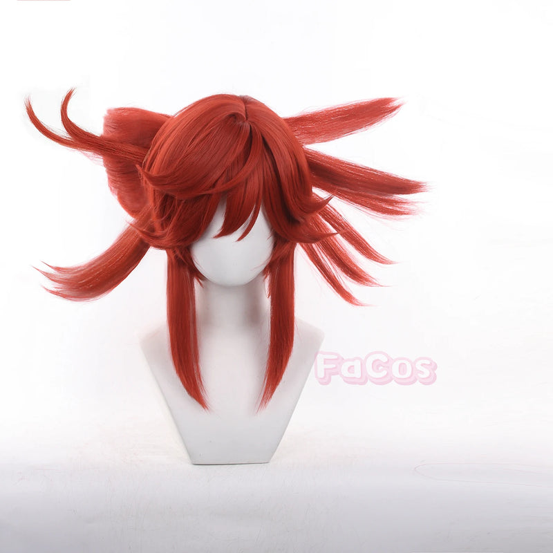 Anime Gachiakuta Riyo Reaper Cosplay Wig Long Red Hair Akuta Cleaners Heat Resistant Fiber Hair + Wig Cap Halloween Cos