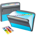 Accordion File Organizer with Safe Zipper, 13 Pocket Expanding File Folder with Front Pencil Pouch,  School Office Supplies