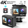 Regaton Action Camera 4K 30FPS 24MP WiFi 170° Wide Angle Len Dual Screen Display Video Camera 30M Underwater Waterproof Camera