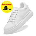 Men's Invisible Height Increasing Elevator Shoes Lace-up Sporty White Sneakers 6cm 8cm 10cm Taller Size Plus Invisible Elevate