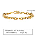 Women Stainless Steel Chain Bracelet, 18K Gold Plated Twist Paperclip Adjustable Link Chunky Stackable - Visuel 20 | SAMAG