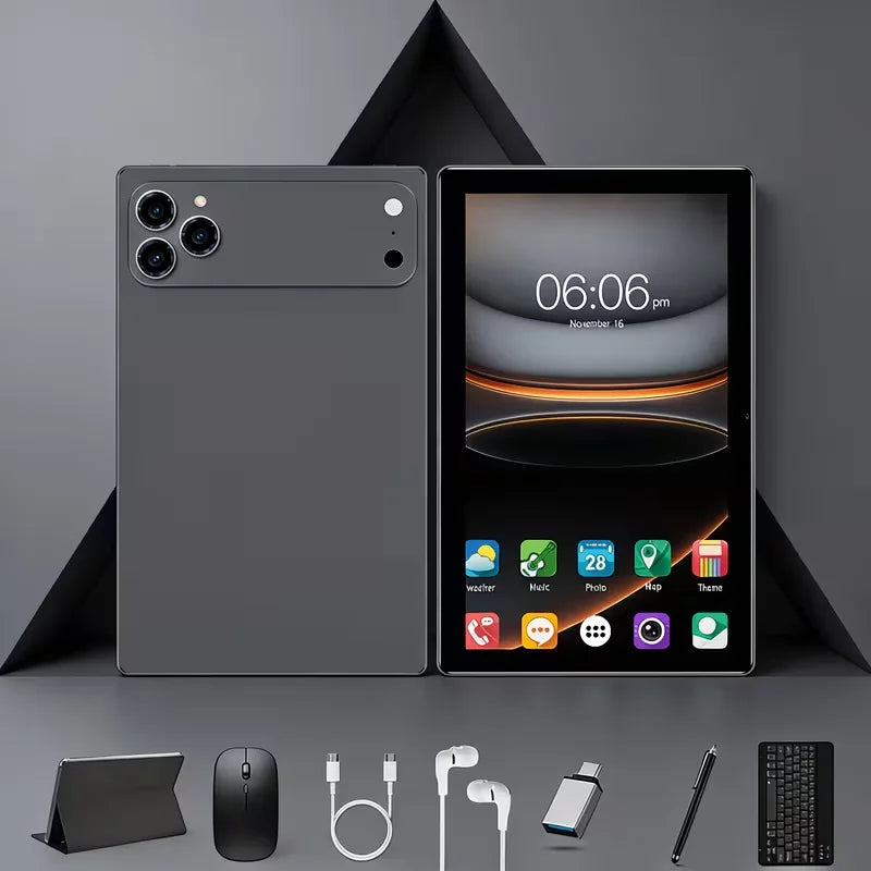 4000mAh Battery Tablet PC，8GB+256GB Large Storage，HD Camera，Android 15 System for Daily Office & Entertainment