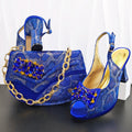 New Arrive Peep Toe Heels Bigger Size for Women 2026 Elegant Party Pink Color Diamond Pumps Italian Shoes and Bags Matching Set